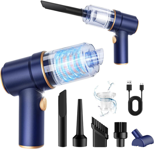 Handheld Car Vacuum Cleaner, 9000Pa Vacuum Cleaner and Air Duster, 120W High Power Hand Held Vacuum with LED Light and Multi-Nozzles for Car, Home, Office, Pet